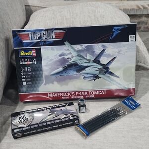 NWT Revell Fighter Jet Model, Paint, Glue And Brushes